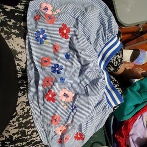 Blue flower skort